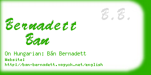 bernadett ban business card